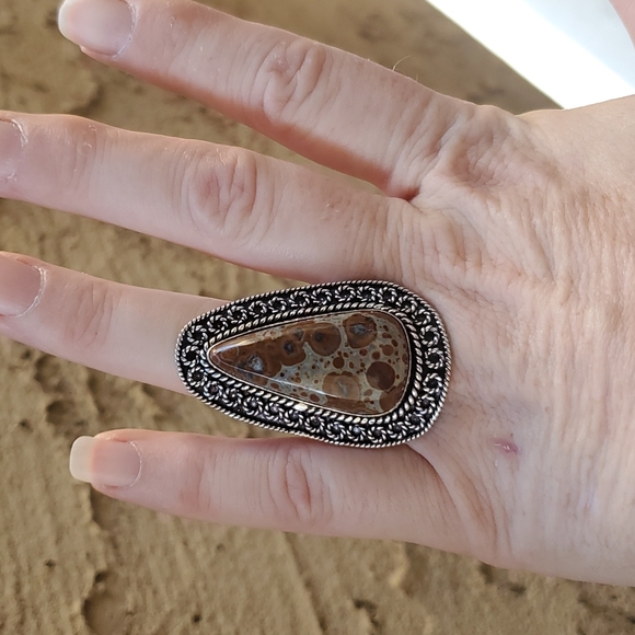 New Asteroid Jasper Silver Ring. - Picture 10 of 11